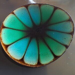 Vintage MCM Hogan Bolas Enamel Brooch Pin stamped